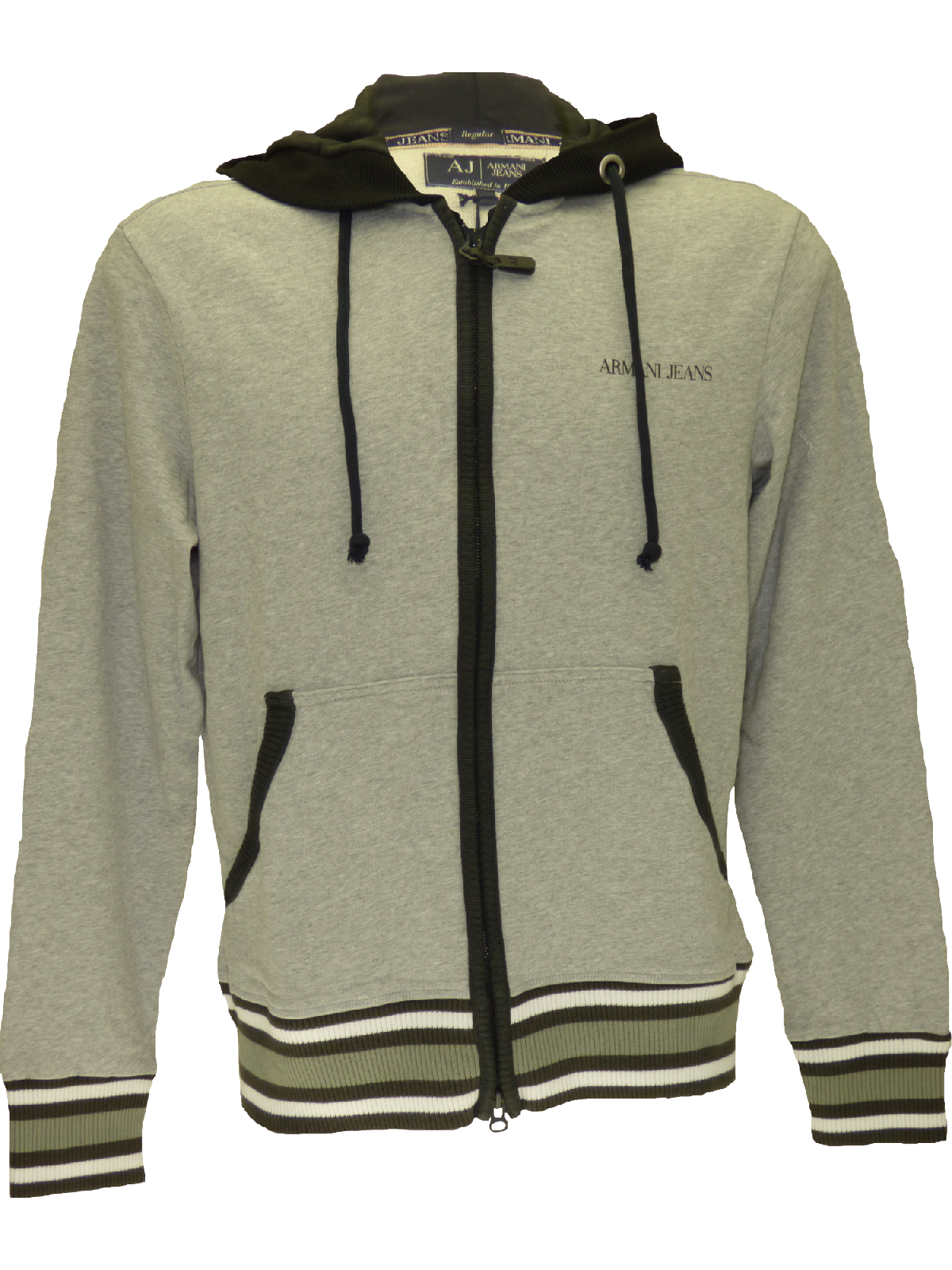 Armani SS15full zip hoodie in light grey mu00e9lange (XXL)-onePage