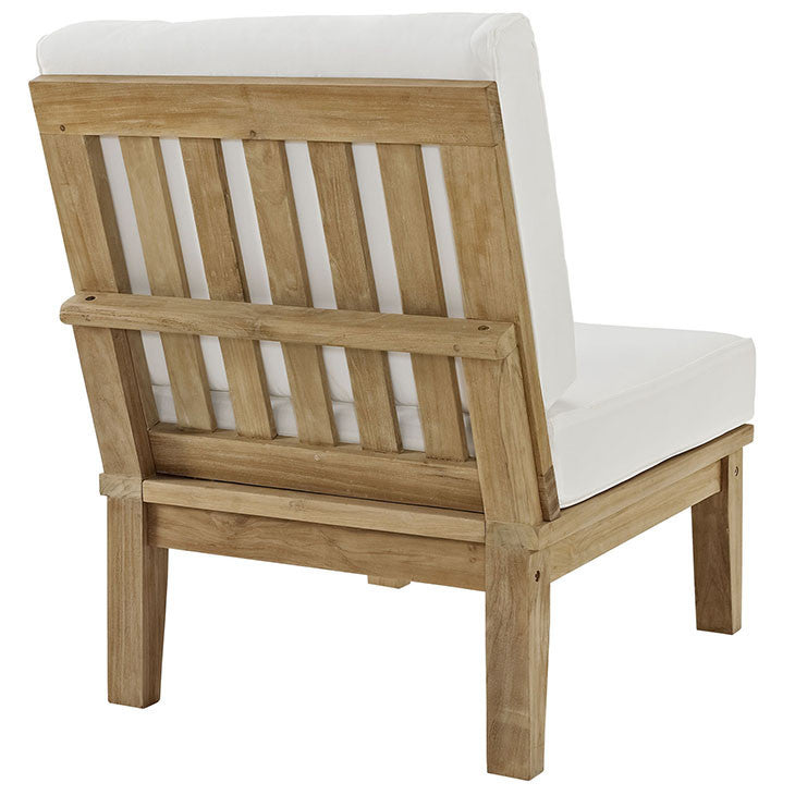 MARINA ARMLESS OUTDOOR PATIO TEAK SOFA IN NATURAL WHITE - onePage - 4