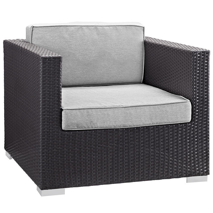 GATHER OUTDOOR PATIO ARMCHAIR IN ESPRESSO GRAY - onePage