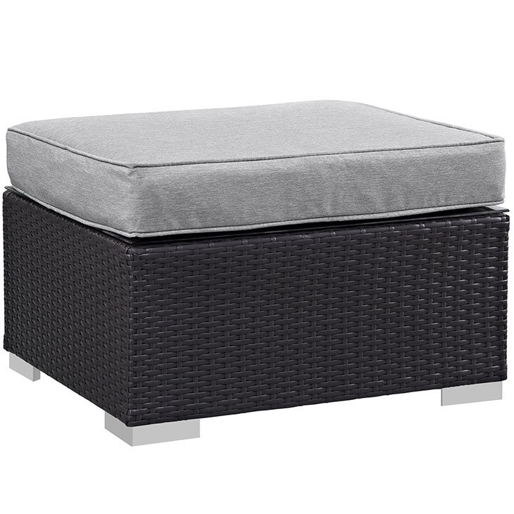 GATHER OUTDOOR PATIO OTTOMAN IN ESPRESSO GRAY - onePage