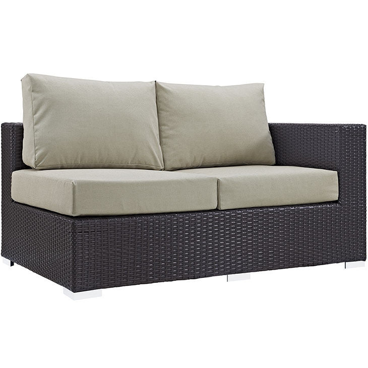 Convene Outdoor Patio Right Arm Loveseat in Espresso Beige - onePage - 3