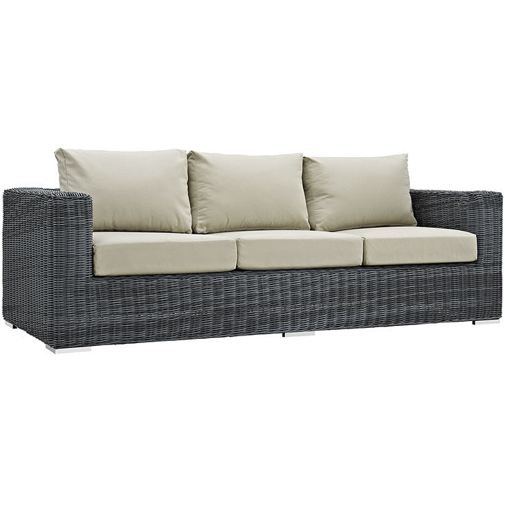 SUMMON OUTDOOR PATIO SOFA IN SUNBRELLA® CANVAS ANTIQUE BEIGE - onePage