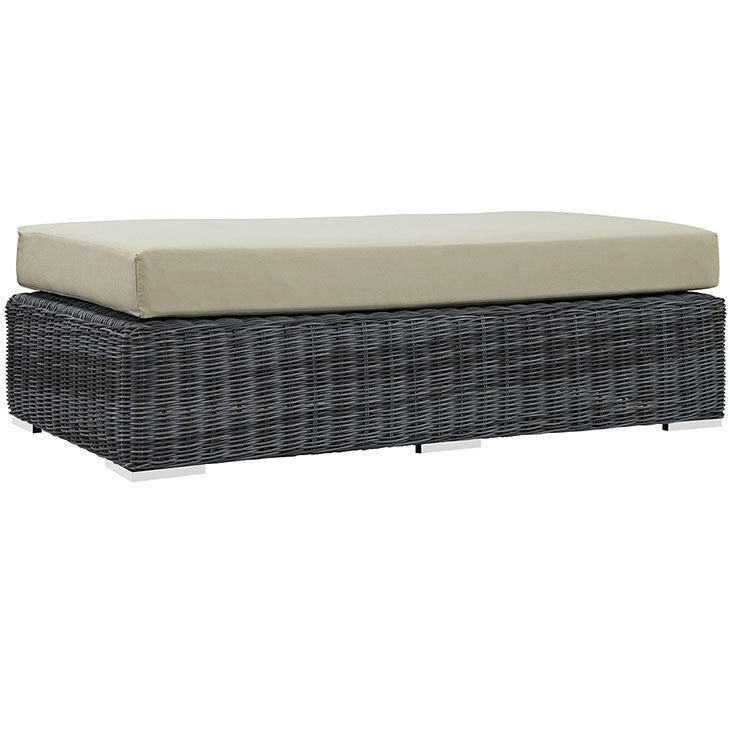 SUMMON OUTDOOR PATIO RECTANGLE OTTOMAN IN SUNBRELLA® CANVAS ANTIQUE BEIGE - onePage