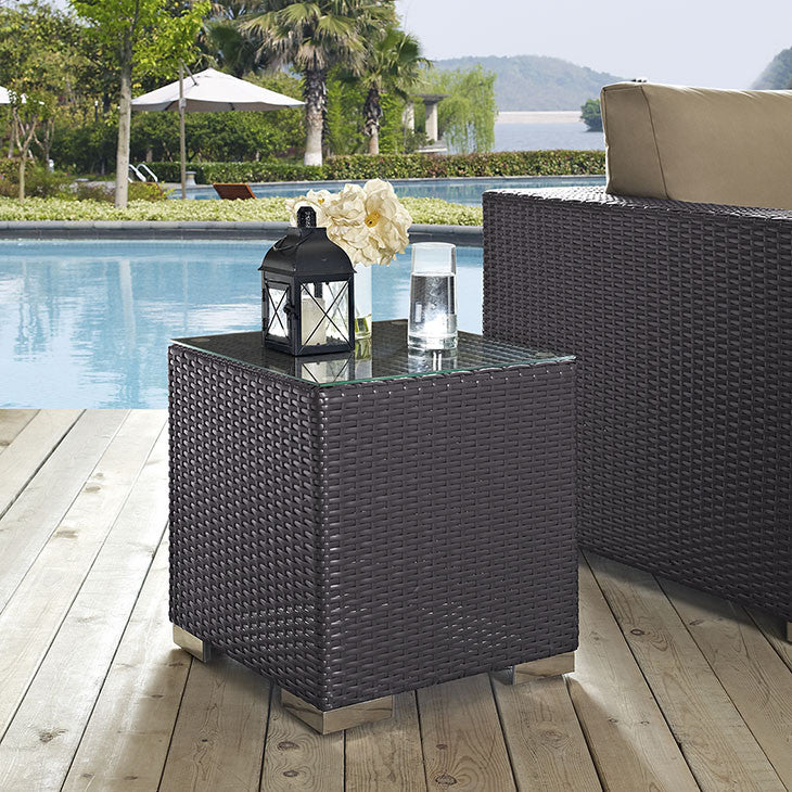 Convene Outdoor Patio Side Table in Espresso - onePage - 2