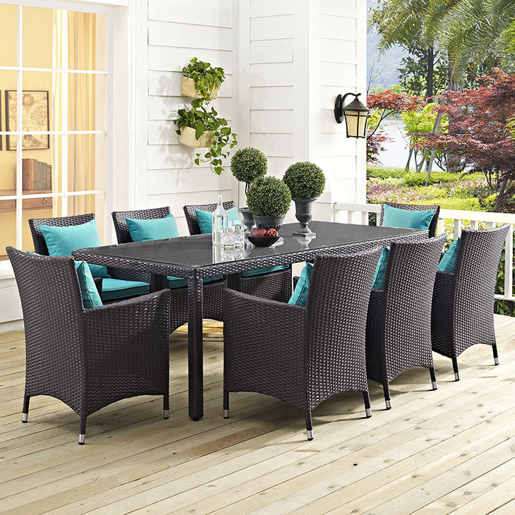 Convene 82" Outdoor Patio Dining Table in Espresso - onePage - 2