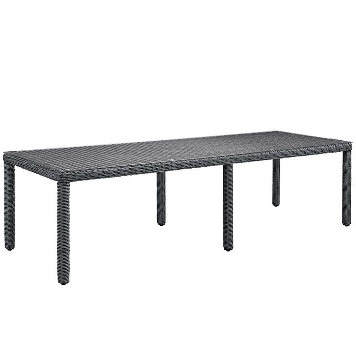SUMMON 114" OUTDOOR PATIO DINING TABLE IN GRAY - onePage