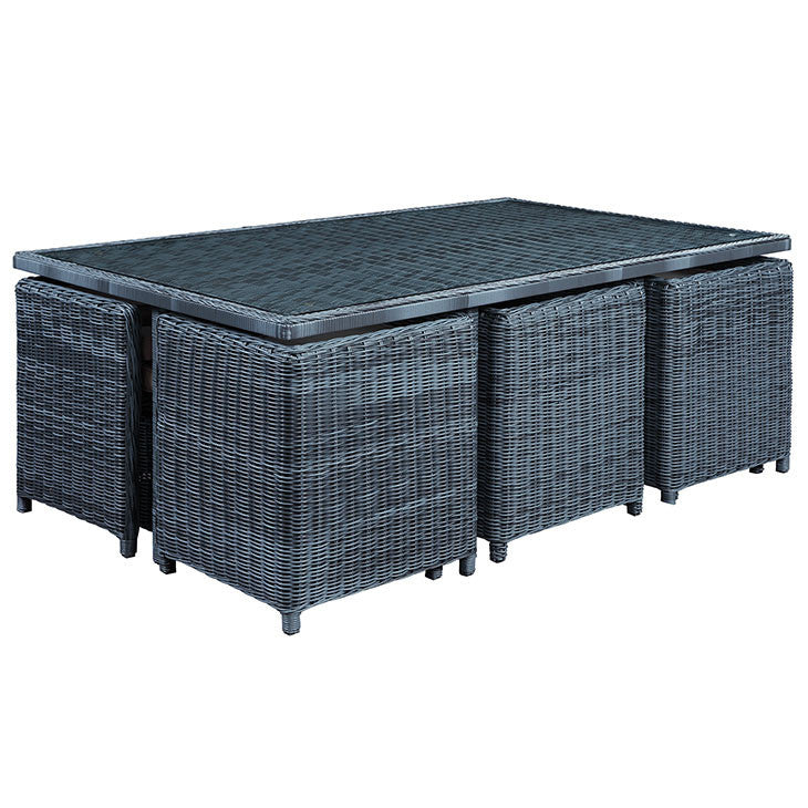 Summon 11 Piece Outdoor Patio Dining Set in Sunbrella® Antique Canvas Beige - onePage - 3