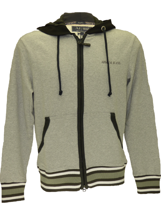 Armani SS15full zip hoodie in light grey mu00e9lange (3XL)-onePage
