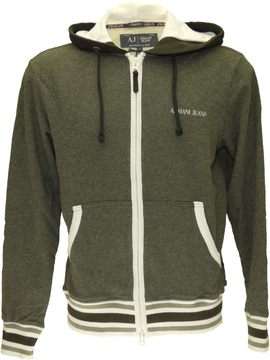 Armani SS15 full zip hoodie in dark grey mu00e9lange (XL)-onePage