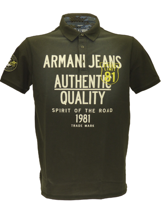 Armani SS15 short sleeved 3-button polo in grey mu00e9lange (L)-onePage