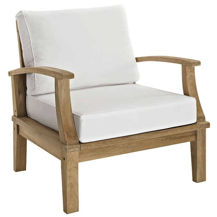 MARINA OUTDOOR PATIO TEAK ARMCHAIR IN NATURAL WHITE - onePage - 1