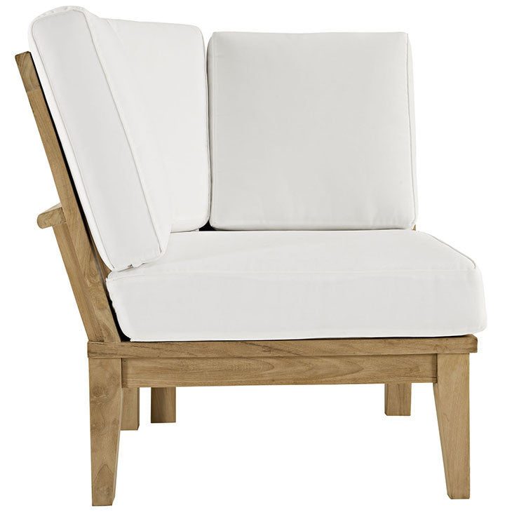MARINA OUTDOOR PATIO TEAK CORNER SOFA IN NATURAL WHITE - onePage - 2