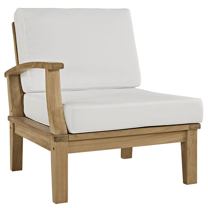 MARINA OUTDOOR PATIO TEAK RIGHT-FACING SOFA IN NATURAL WHITE - onePage - 1