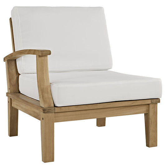 MARINA OUTDOOR PATIO TEAK RIGHT-FACING SOFA IN NATURAL WHITE - onePage - 1