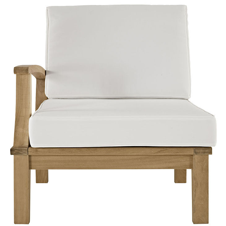 MARINA OUTDOOR PATIO TEAK RIGHT-FACING SOFA IN NATURAL WHITE - onePage - 3