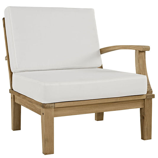 MARINA OUTDOOR PATIO TEAK LEFT-FACING SOFA IN NATURAL WHITE - onePage - 1