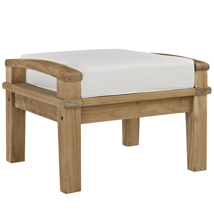 MARINA OUTDOOR PATIO TEAK OTTOMAN IN NATURAL WHITE - onePage - 1