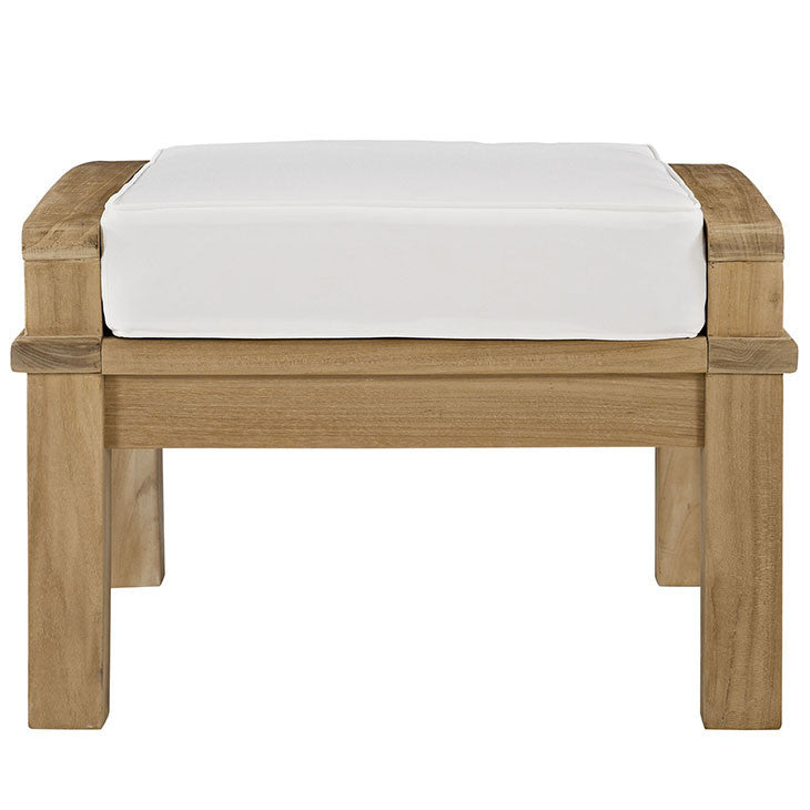 MARINA OUTDOOR PATIO TEAK OTTOMAN IN NATURAL WHITE - onePage - 2