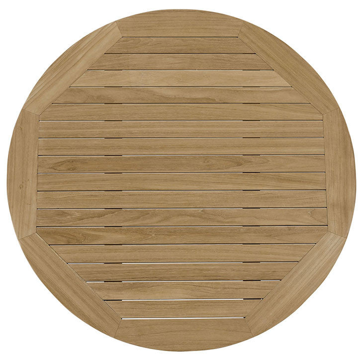 Marina Outdoor Patio Teak Round Coffee Table in Natural - onePage - 3