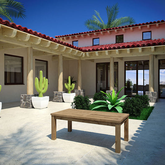 Marina Outdoor Patio Teak Rectangle Coffee Table in Natural - onePage - 1