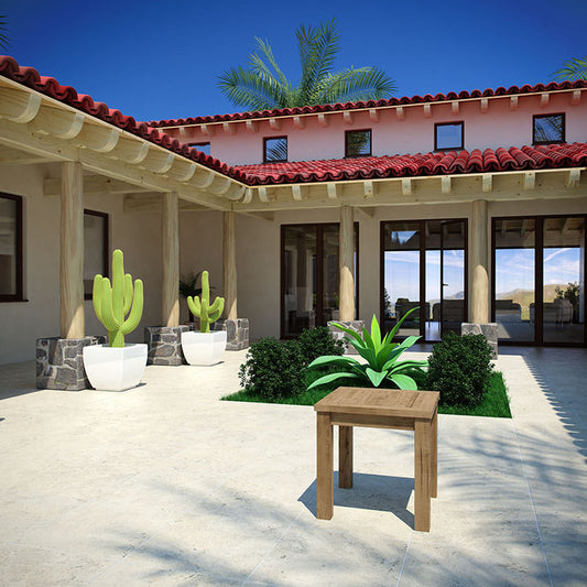 Marina Outdoor Patio Teak Side Table in Natural - onePage - 1