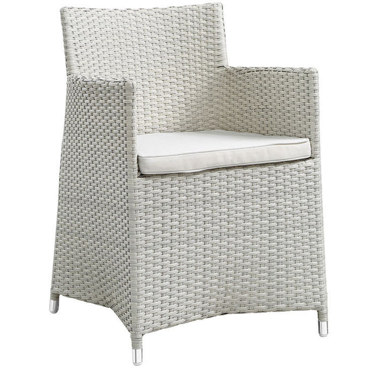JUNCTION DINING OUTDOOR PATIO ARMCHAIR IN GRAY WHITE - onePage