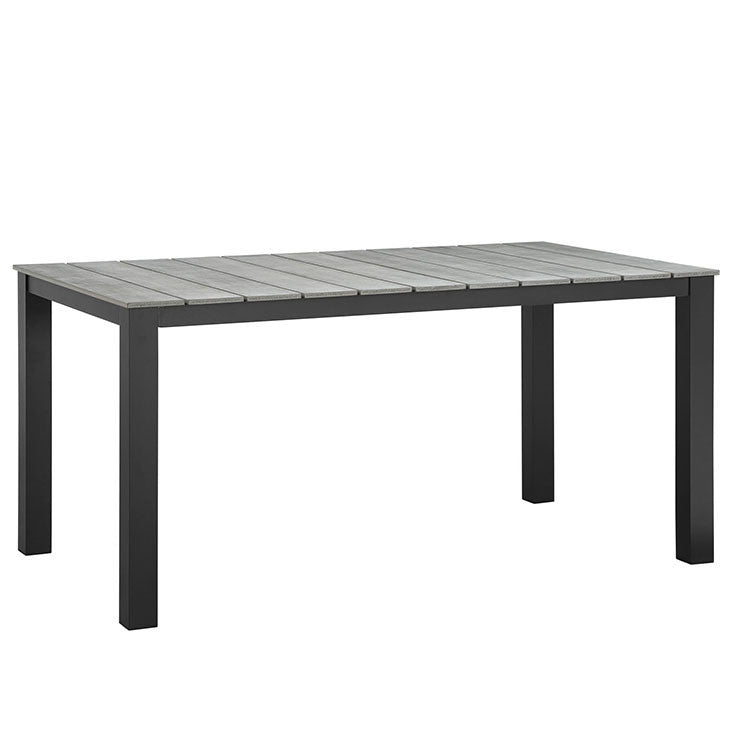 Maine 63" Outdoor Patio Dining Table in Brown Gray - onePage - 1