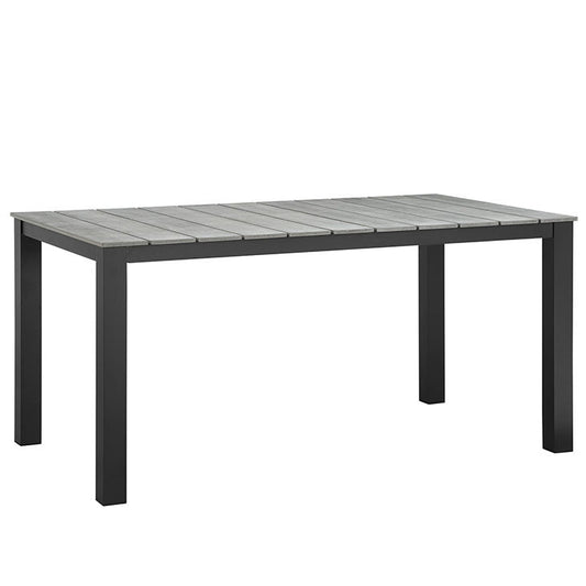 Maine 63" Outdoor Patio Dining Table in Brown Gray - onePage - 1