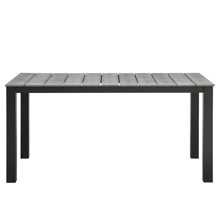 Maine 63" Outdoor Patio Dining Table in Brown Gray - onePage - 2