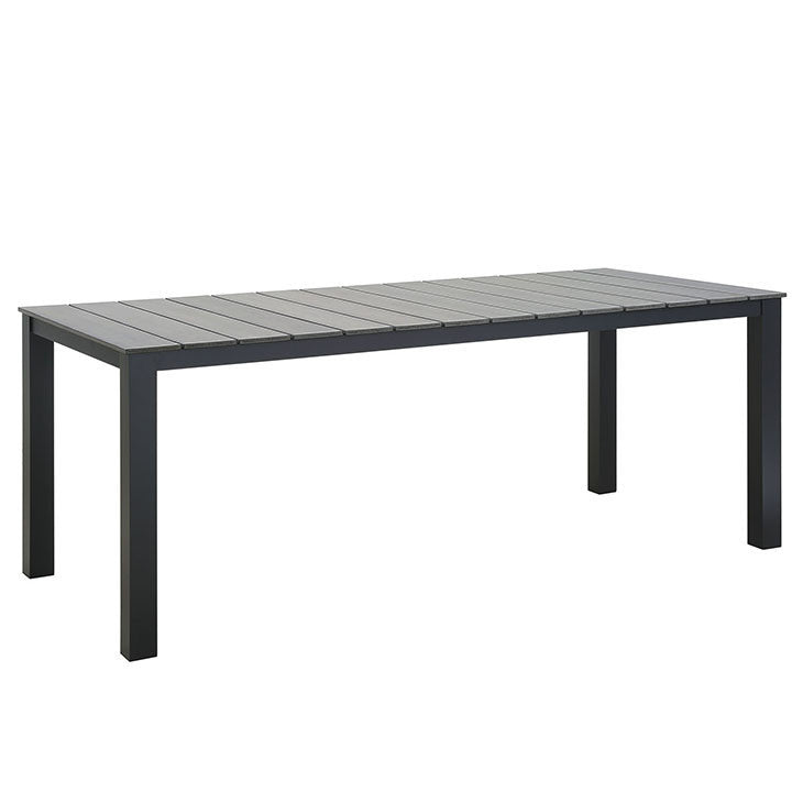 Maine 80" Outdoor Patio Dining Table in Brown Gray - onePage - 1