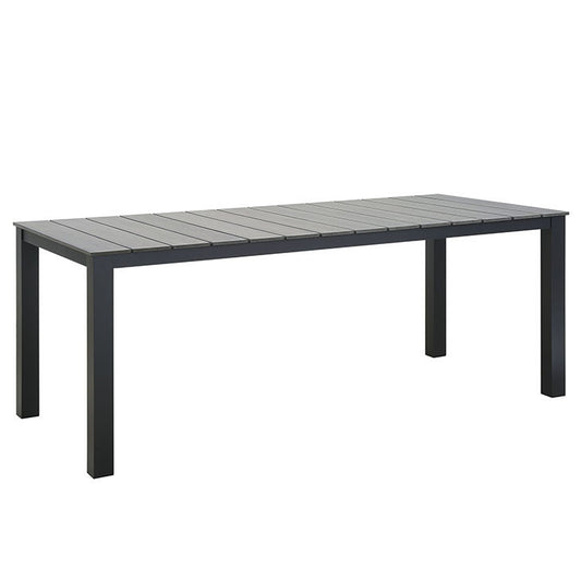 Maine 80" Outdoor Patio Dining Table in Brown Gray - onePage - 1