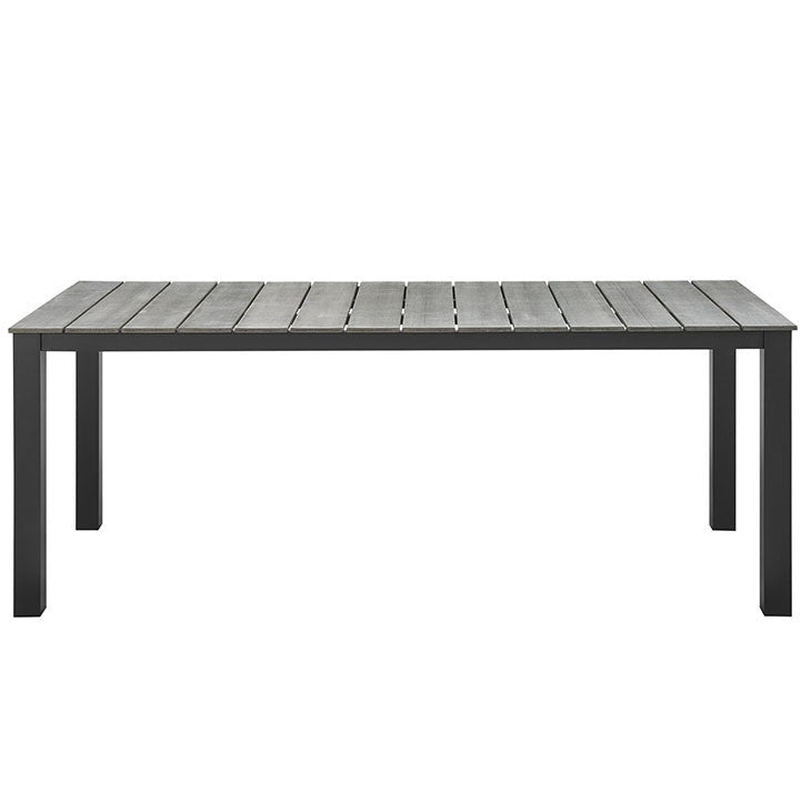 Maine 80" Outdoor Patio Dining Table in Brown Gray - onePage - 2