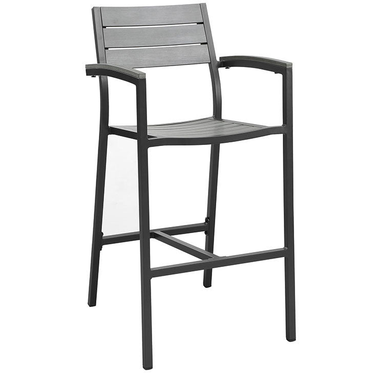 MAINE OUTDOOR PATIO BAR STOOL IN BROWN GRAY - onePage