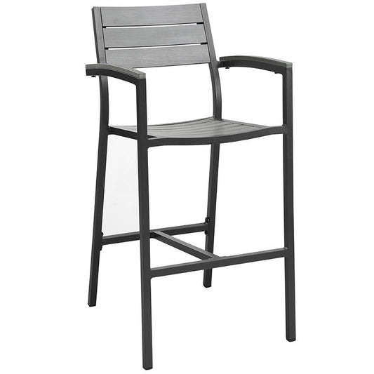 MAINE OUTDOOR PATIO BAR STOOL IN BROWN GRAY - onePage