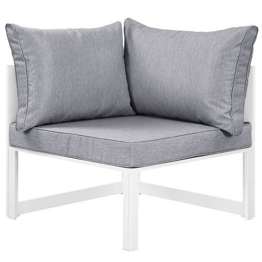 FORTUNA CORNER OUTDOOR PATIO ARMCHAIR IN WHITE GRAY - onePage