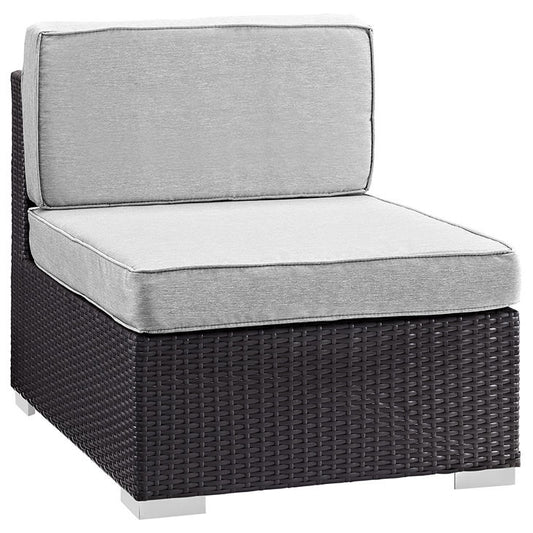 GATHER ARMLESS OUTDOOR PATIO SECTIONAL IN ESPRESSO GRAY - onePage