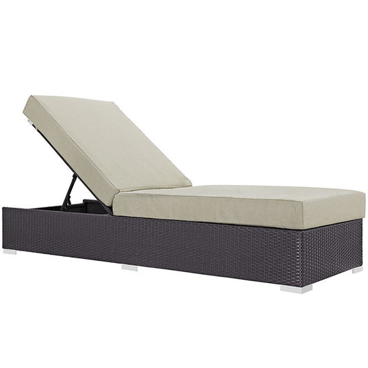 CONVENE OUTDOOR PATIO CHAISE LOUNGE IN ESPRESSO BEIGE - onePage