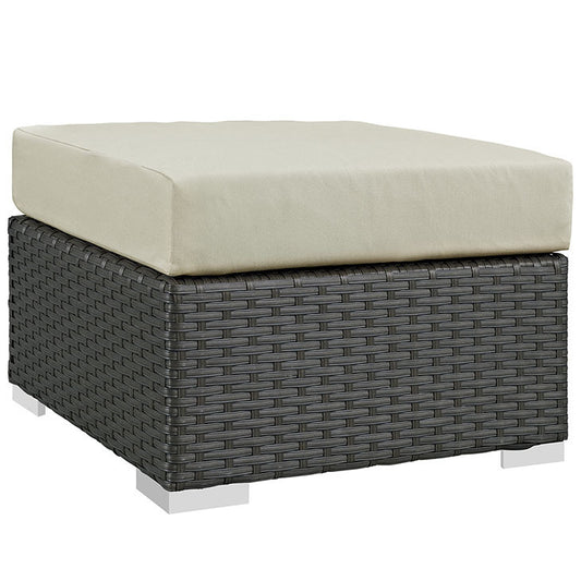 SOJOURN OUTDOOR PATIO OTTOMAN IN SUNBRELLA® CANVAS ANTIQUE BEIGE - onePage
