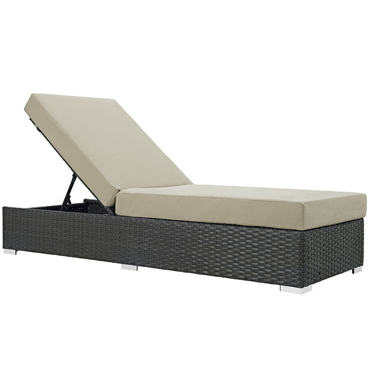 SOJOURN OUTDOOR PATIO CHAISE LOUNGE IN SUNBRELLA® CANVAS ANTIQUE BEIGE - onePage