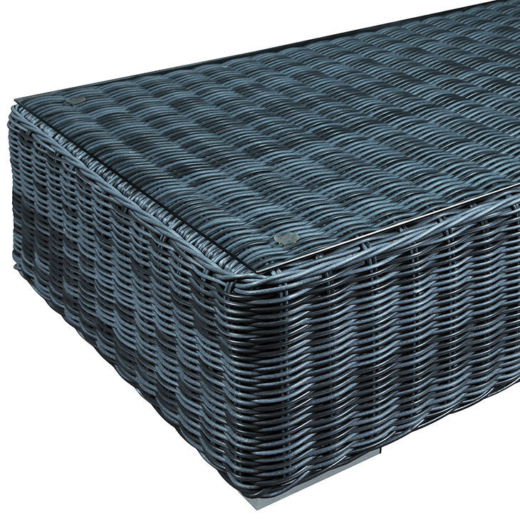 Summon Outdoor Patio Glass Top Coffee Table in Gray - onePage - 1