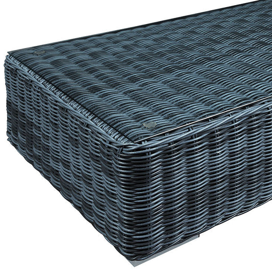 Summon Outdoor Patio Glass Top Coffee Table in Gray - onePage - 1