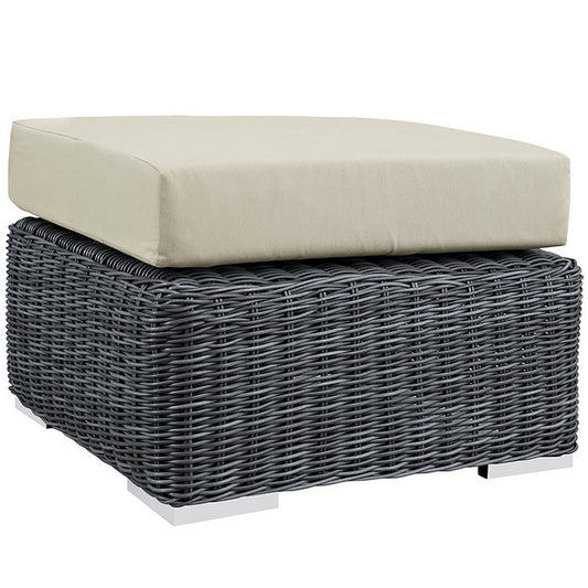 SUMMON OUTDOOR PATIO OTTOMAN IN SUNBRELLA® CANVAS ANTIQUE BEIGE - onePage