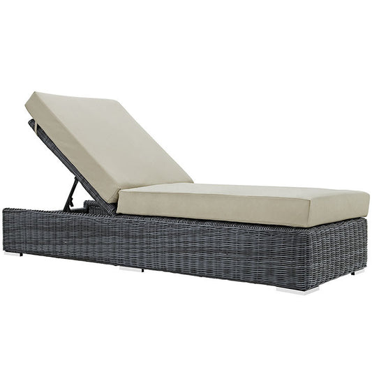 SUMMON OUTDOOR PATIO CHAISE LOUNGE IN SUNBRELLA® CANVAS ANTIQUE BEIGE - onePage