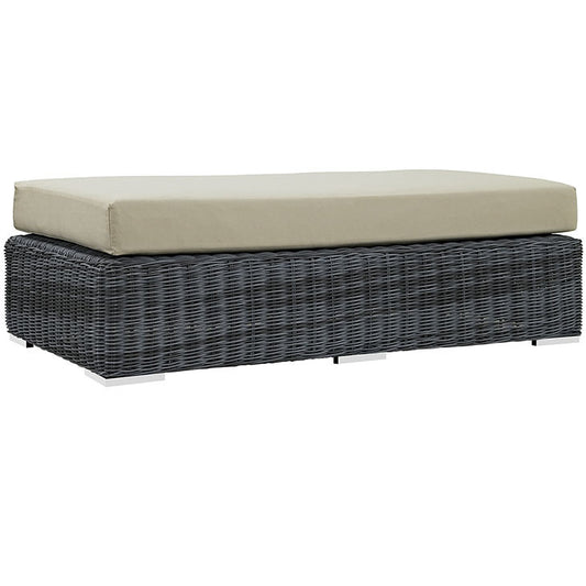 SUMMON OUTDOOR PATIO RECTANGLE OTTOMAN IN SUNBRELLA® CANVAS ANTIQUE BEIGE - onePage