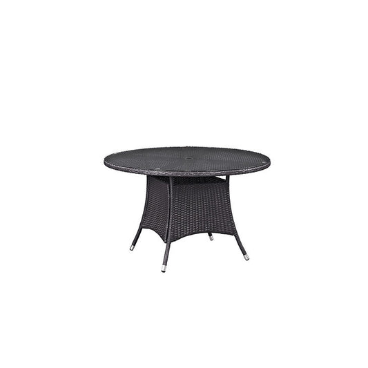 Convene 47" Round Outdoor Patio Dining Table in Espresso - onePage