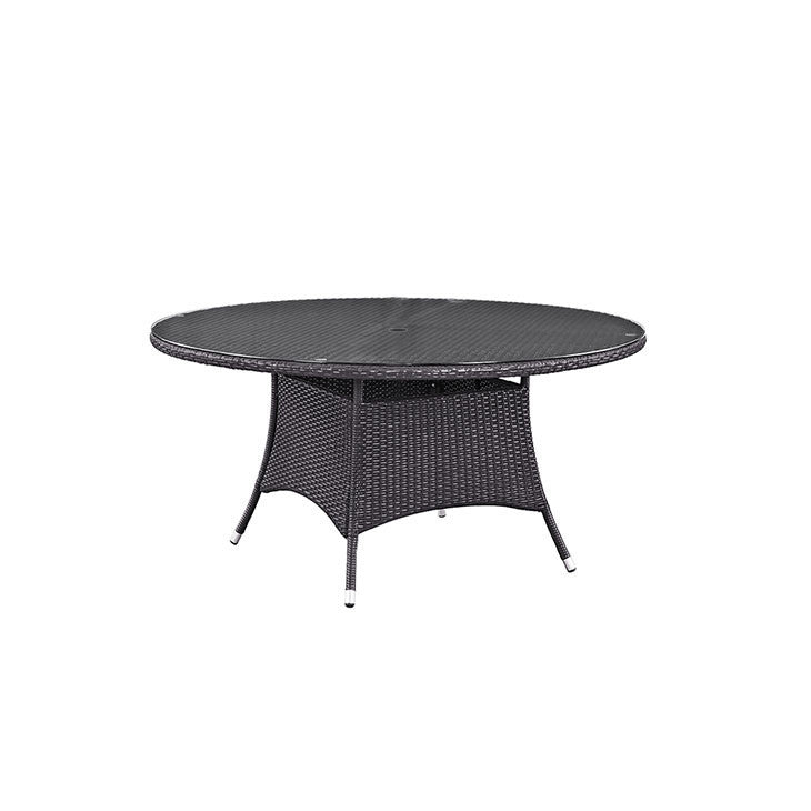 Convene 59" Round Outdoor Patio Dining Table in Espresso - onePage