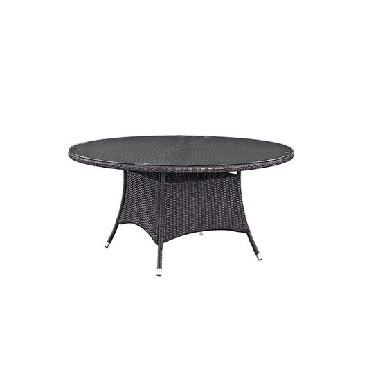 Convene 59" Round Outdoor Patio Dining Table in Espresso - onePage