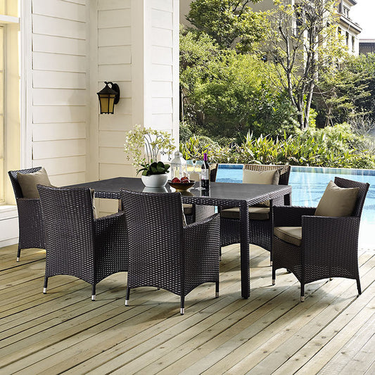Convene 70" Outdoor Patio Dining Table in Espresso - onePage - 1