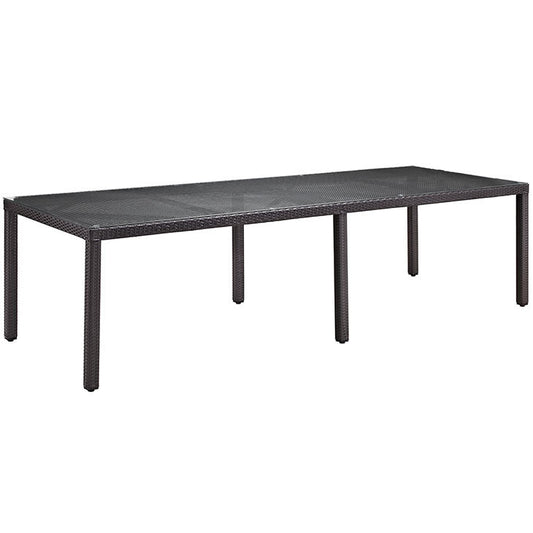 Convene 114" Outdoor Patio Dining Table in Espresso - onePage