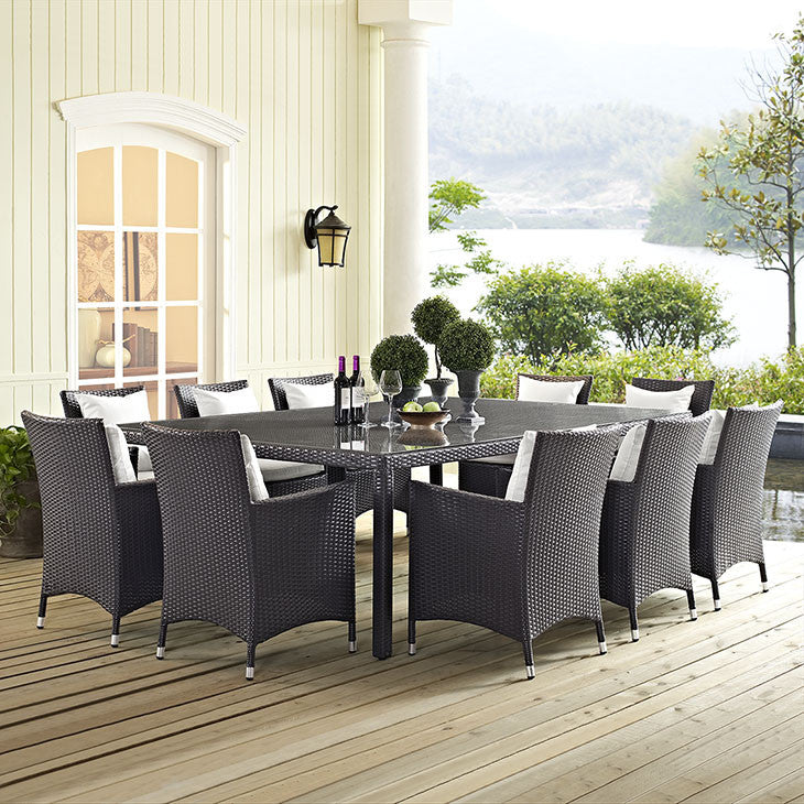Convene 90" Outdoor Patio Dining Table in Espresso - onePage - 2